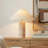Runo 14 In. Modern Led Table Lamp With Fabric Drum Shade, Natural Travertine Stone Base-125911989-125911990
