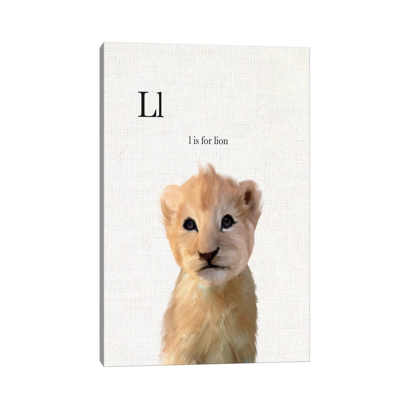 Baby Lion Linen by Leah Straatsma - Wrapped Canvas Gallery-Wrapped Canvas Giclée, 101.6 cm H x 66.04 cm W x 3.175 cm D