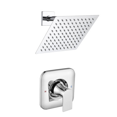 Remplacement de l'ensemble de garniture de robinet de douche Moen, pomme de douche à pluie haute pression 8 po, poignée de douche