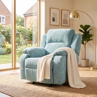 Fauteuil inclinable à réglage manuel en chenille rembourré avec dossier à 3 positions pour le confort du salon et du cinéma maison