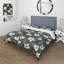 Ensemble de housse de couette à motif floral minimaliste en ivoire II-577136025