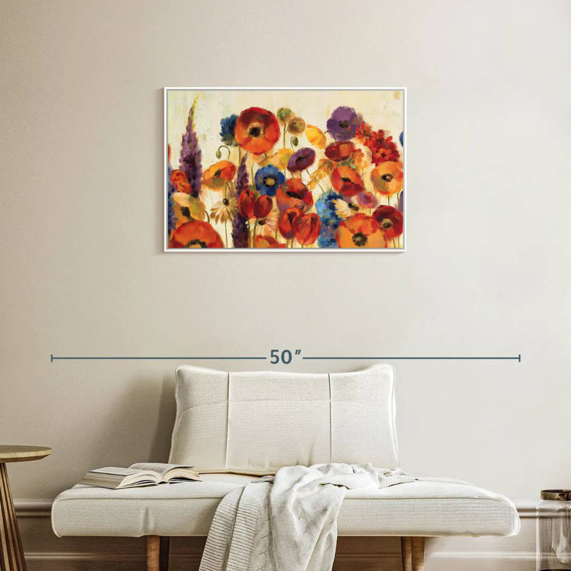 Jardin joyeux, Cadre flottant blanc, 31 po x 21 po