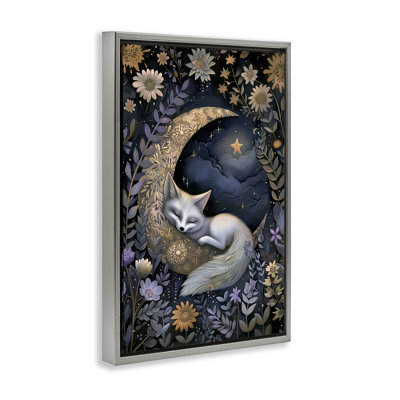 «Fox Sleeping on Moon», toile flottante encadrée par The Dutch Lady