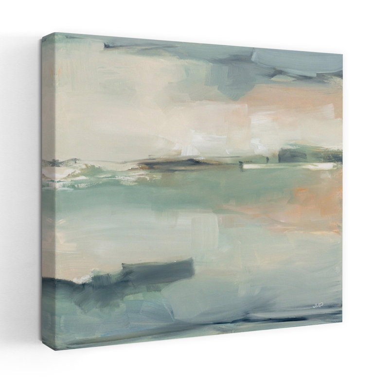 Coastal Calm Waters avec art abstrait bleu, H 18 po x l 18 po