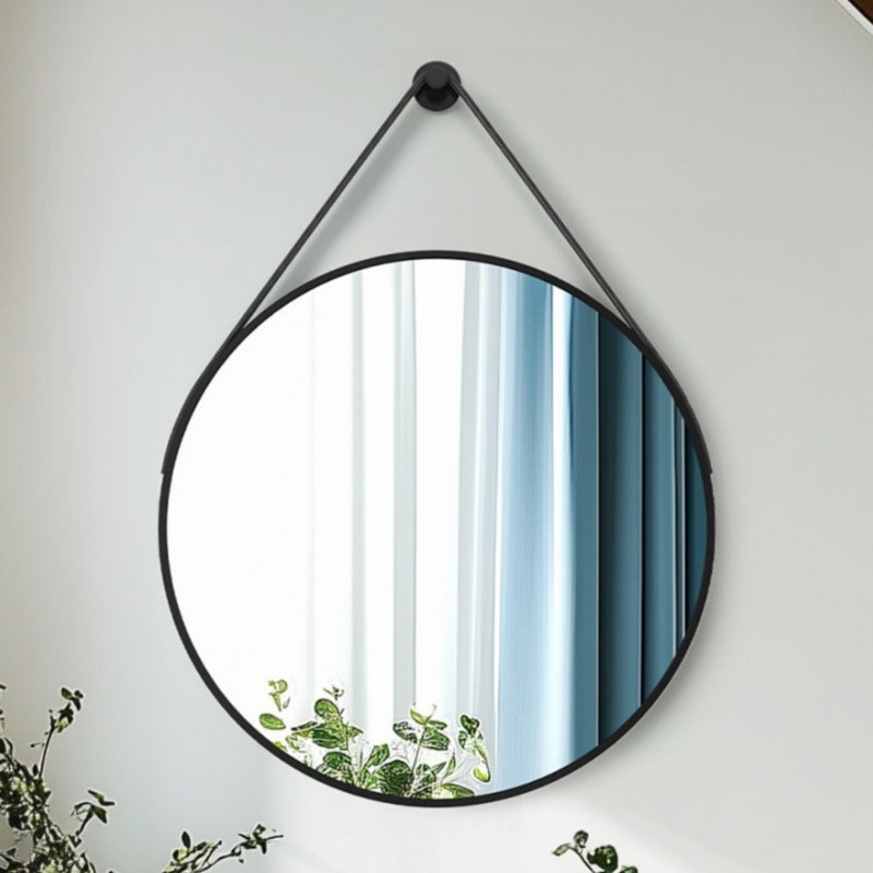 Miroir mural 28 po, 27,56 po x 27,56 po, Noir