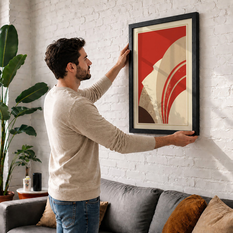 Radiating Forms Art Deco - Print, Walnut, A4 - 29.7 x 21.0 cm