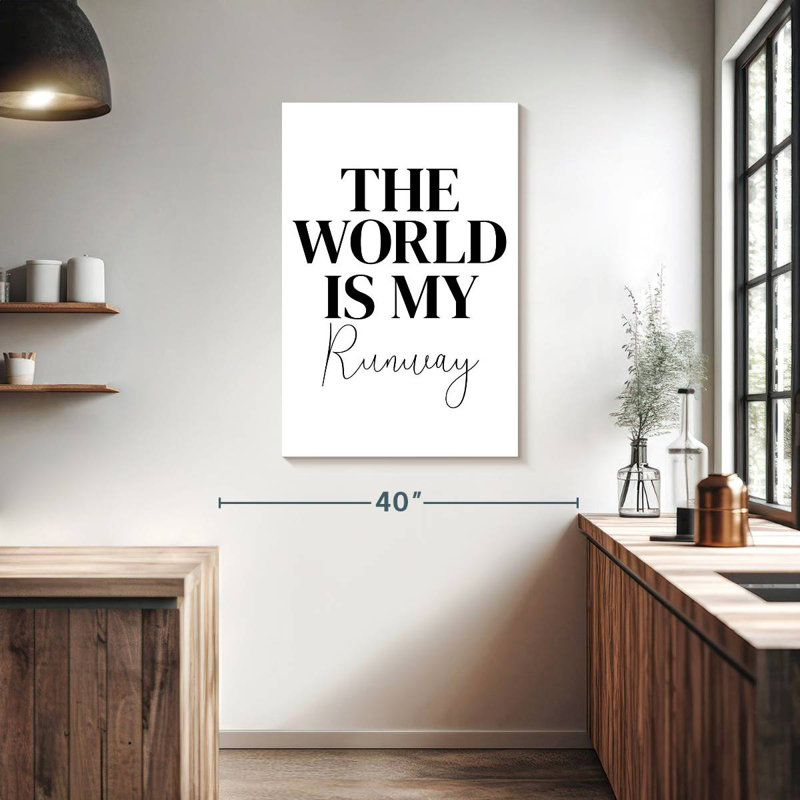 World Runway Typographie, H 39 po x l 26 po