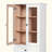 Modern Freestanding Tall Bathroom Cabinet, Tempered Glass Door Linen Tower with Adjustable Shelves, Drawer and Soft-Close Hinges-457688552