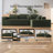Boneless 110" W Green Corduroy Upholstered Modular Sectional Sofa with 5 Pillows, 2-Piece Convertible Sleeper, No Assembly Required-551389505-546664405-780084465