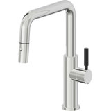 Corsano Contemporary Pull Down Kitchen Faucet with Button Sprayer Quad Spout and BST Series Handle