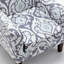 Fauteuil à motifs en mélange de polyester, structure en bois de bouleau massif avec pieds fuselés, fauteuil d'appoint rembourré en mousse pour le salon ou le bureau