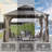 12X12FT Gazebo Metal, Mosquito Net For Outdoor Use With Galvanized Steel Double Roof & Drainage System (Brown)-123219011