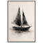 «Minimalist Black Sailboat Coastal Scene», reproduction d'art sur toile encadrée-124795281-124795282