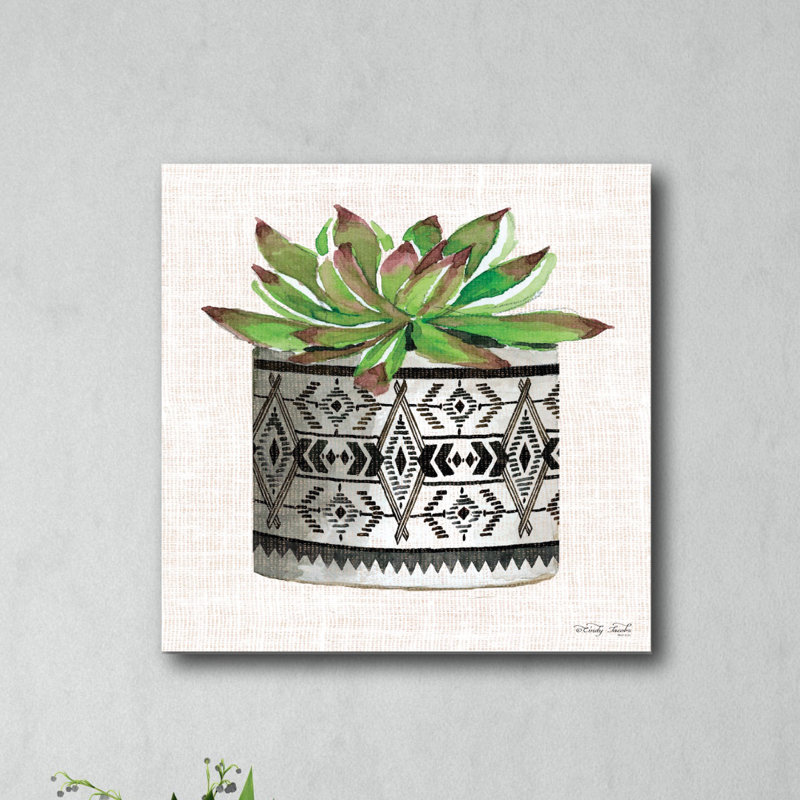 « succulent ii », reproduction d’art sur toile tendue, H 24 po x l 24 po x P 1,5 po