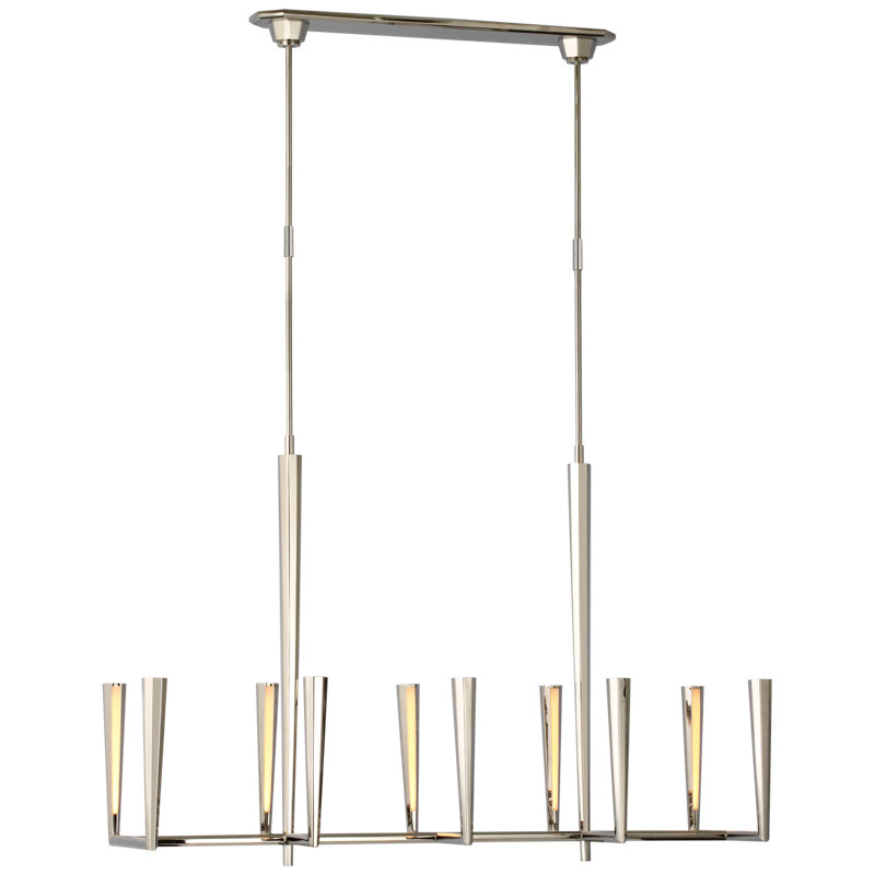 Thomas O'Brien Galahad Large Linear Chandelier, Polished Nickel