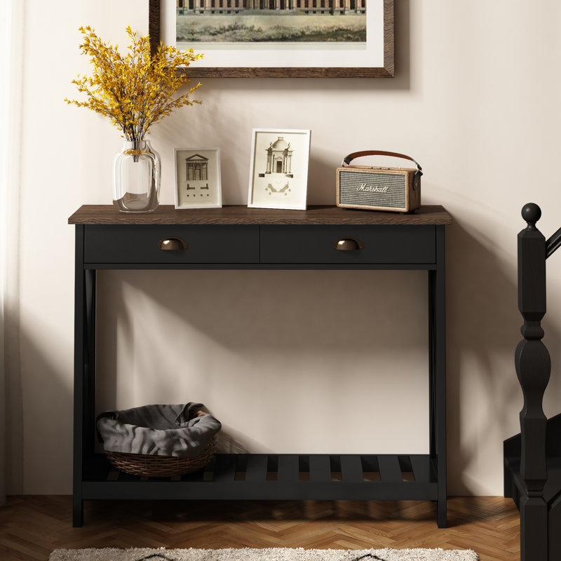 Tarren 39.37'' Console Table, Black, Black