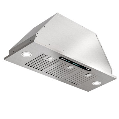 36" 900 CFM Convertible Insert Range Hood Stainless Steel Quiet 4 Speed Gesture Remote and Touch Panel Control with LED Lights