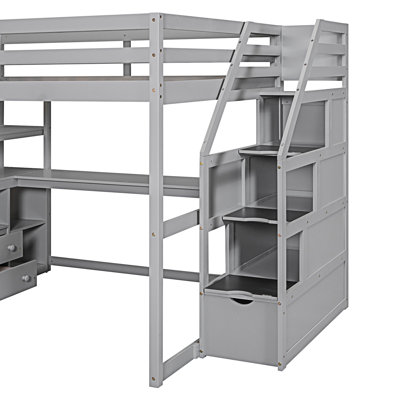 Loft Bed With Desk And Shelves