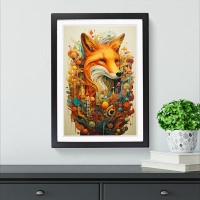 Fox Orphism - Single Picture Frame Print on Wood