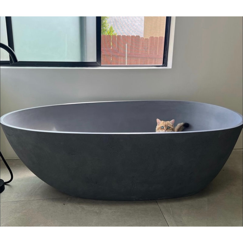 62.8'' L Soaking Bathtub, Gray