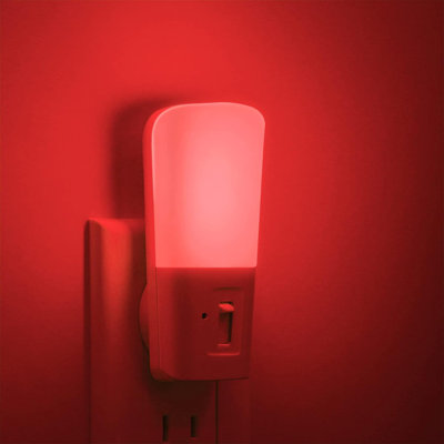 Red Night Light Plug In 2 Pack Dimmable LED Night Lights With Dusk To Dawn Sensor Adjustable Brightness Red Light For Nursery Kids Room Hallway