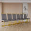 Chaises de salle à manger grises modernes, revêtement en cuir PU, pieds en métal doré pour la maison et le bureau