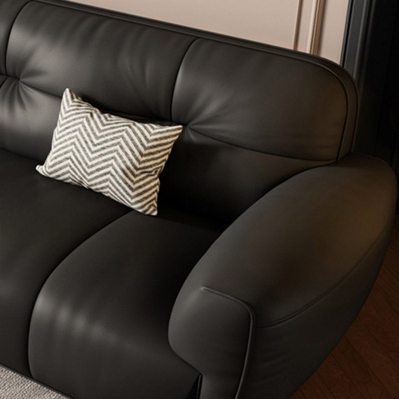 Canapé simple, simple, droit, noir, rétro, H 32,28 po x l 98,42 po x P 37,4 po