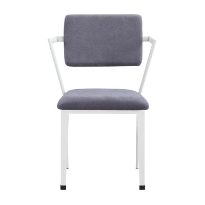 Chaise de bureau industrielle en gris et blanc Cargo, siège à haut dossier, stationnaire, coussin rembourré, pieds et structure en métal, dossier en tissu magnifique, look stationnaire