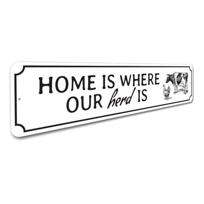 «Home Is Where Our Herd Is», panneau en aluminium