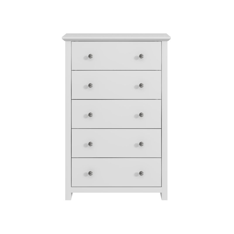 Ensemble de chambre à coucher Éméline 5 pièces, Beige/White, Full / Double, 5 Pcs: Bed, 2 Dressers, 2 Nightstands