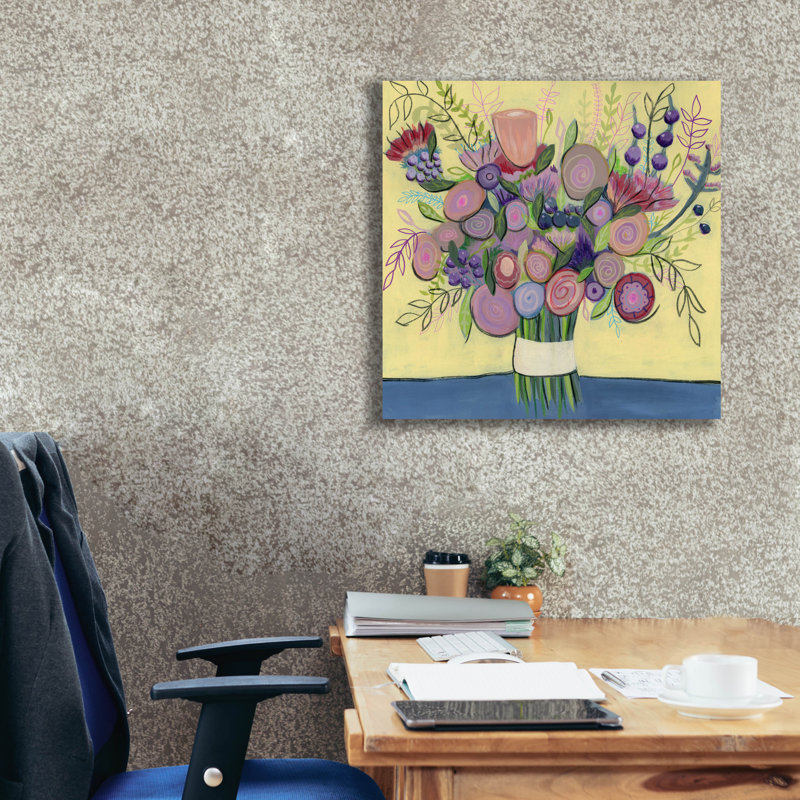 Toile épique Graffiti «Pastel Bouquet» par Jeri Hauth, 26 po x 26 po, H 26 po x l 26 po