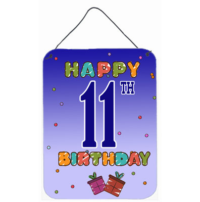 « happy onzième anniversaire » par denny knight, plaque d’art textuel