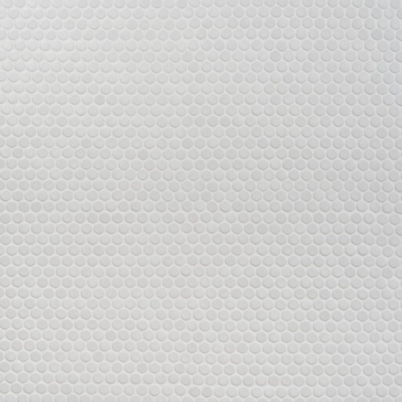 Eden 1" Rimmed Penny Round Matte Porcelain Mosaic Tile, Matte White