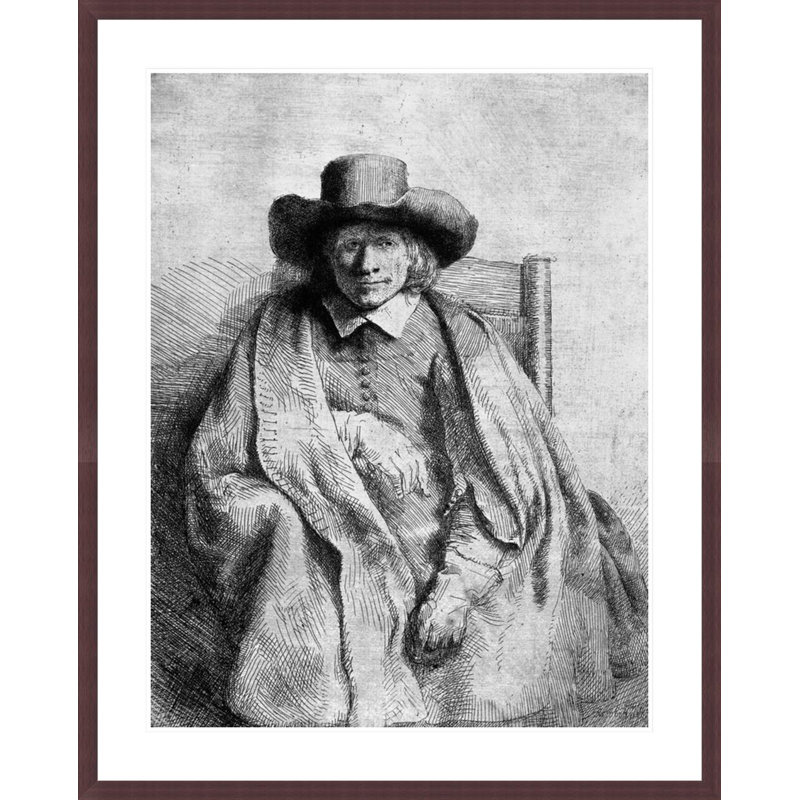 «Clement de Jonghe» par Rembrandt van Rijn - estampe numérique encadrée, H 41,5 po x l 33,33 po