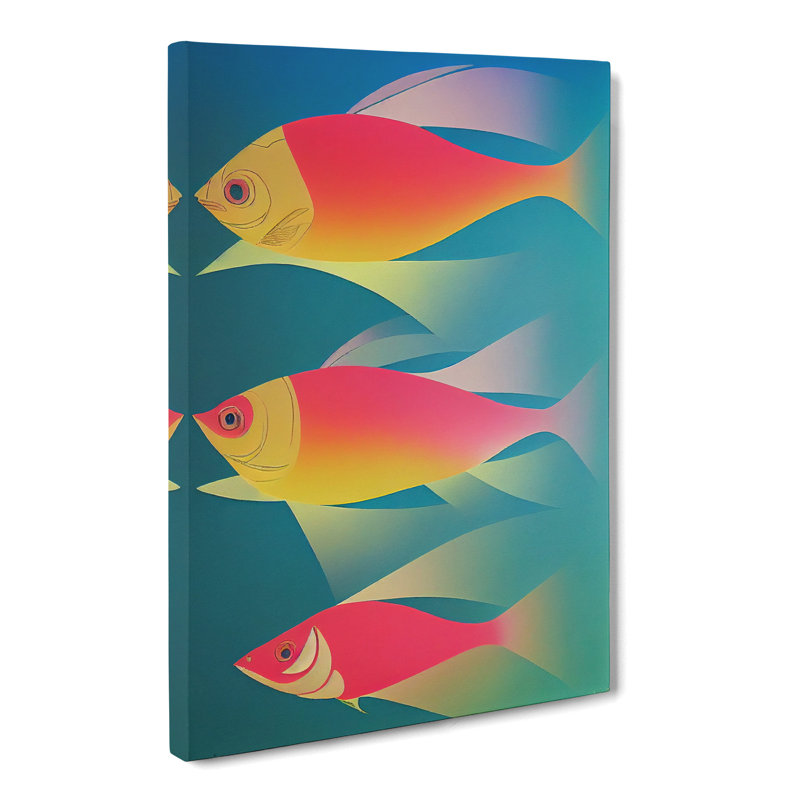 Amado Fish Cubism - Wrapped Canvas, 50cm H x 35cm W x 3cm D