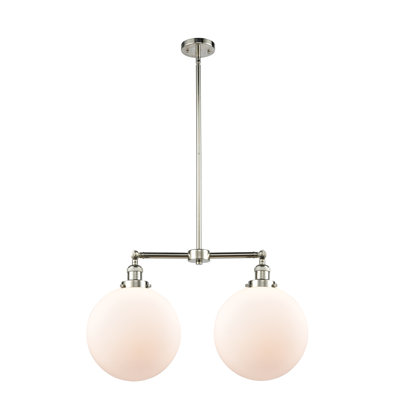 Luminaire suspendu linéaire à 2 lumières pour îlot de cuisine