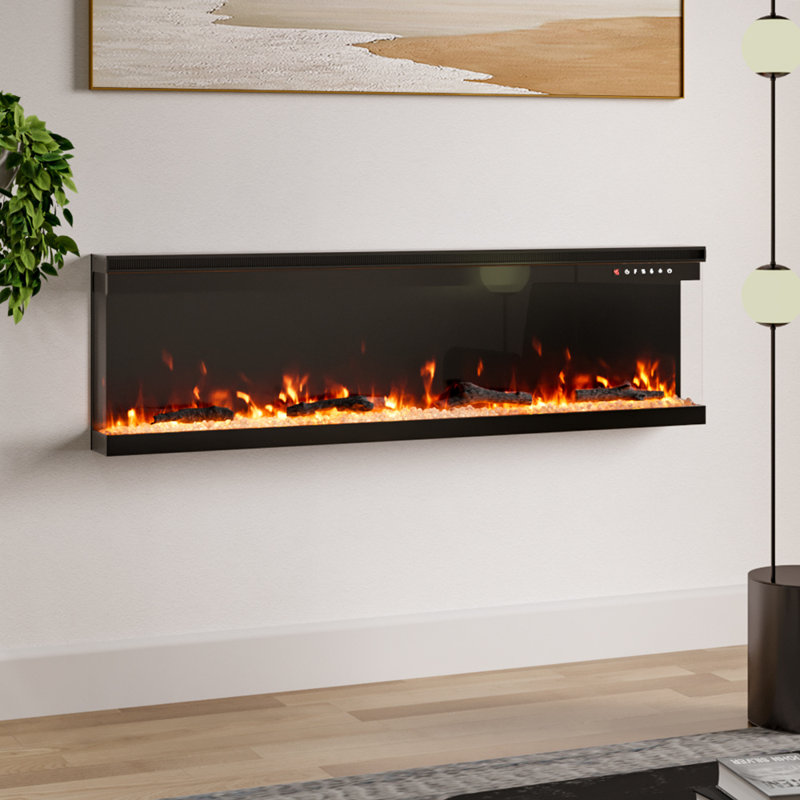 Flores 50inch Recessed/Freestanding Electric Fireplace, 43.9cm H x 152.4cm W x 19.9cm D