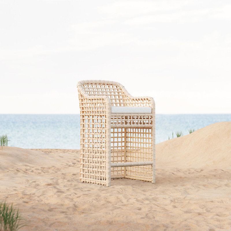 Kiawah Patio Bar Stool with Cushion, 32.29" H