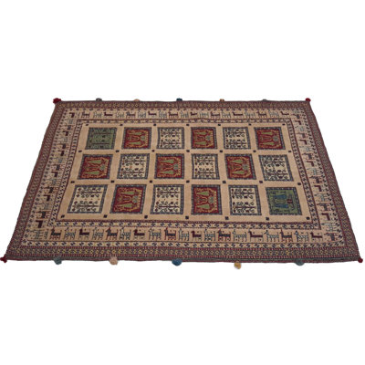 Paska Patchwork Area Rug in Beige