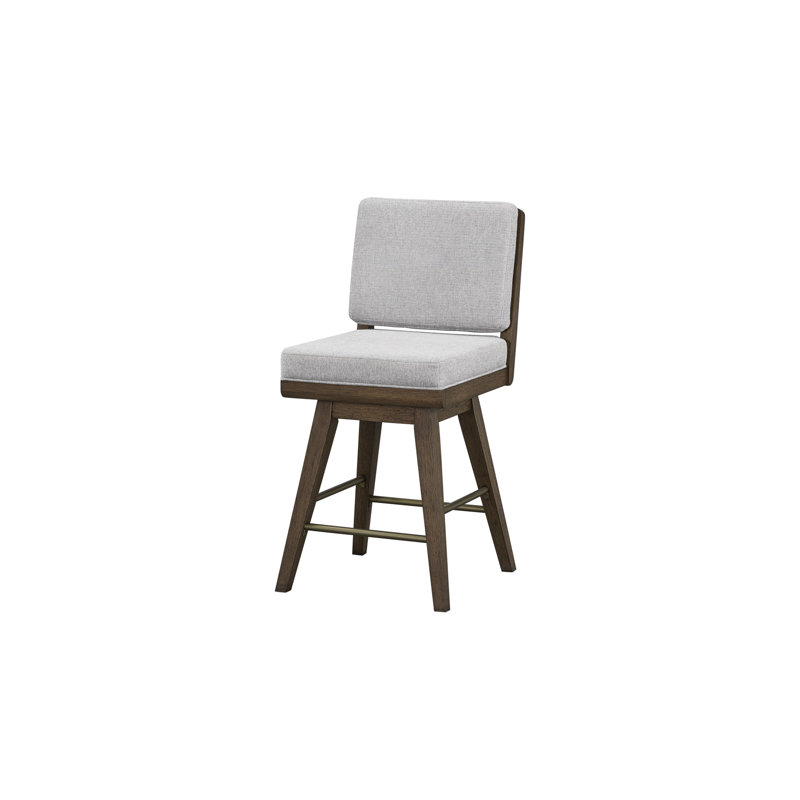 Tabouret de comptoir pivotant Latte, Gris, Brun
