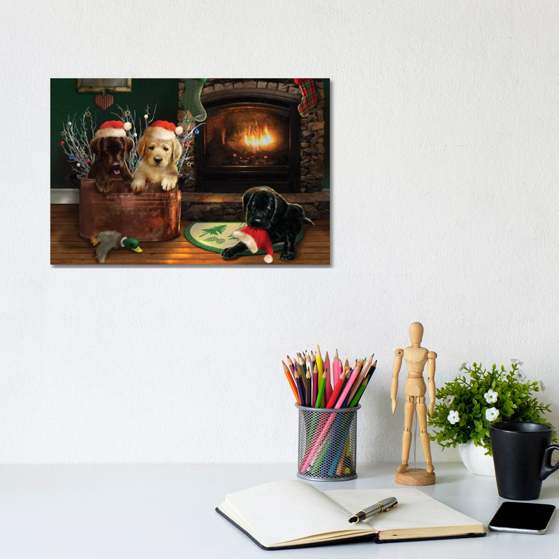 Fireside Lab Trio by Giordano Studios - Wrapped Canvas Print, 20.32 cm H x 30.48 cm W