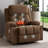 38" Brown Swivel Rocker Recliner w/ 8-Point Massage & Heat, Cup Holders, USB Port, 350 lb Capacity-736577311