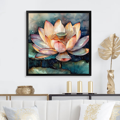 Orange Lotus Floral Dreams I - imprimé