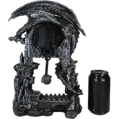Roman Numeral Resin Tabletop Clock in Black