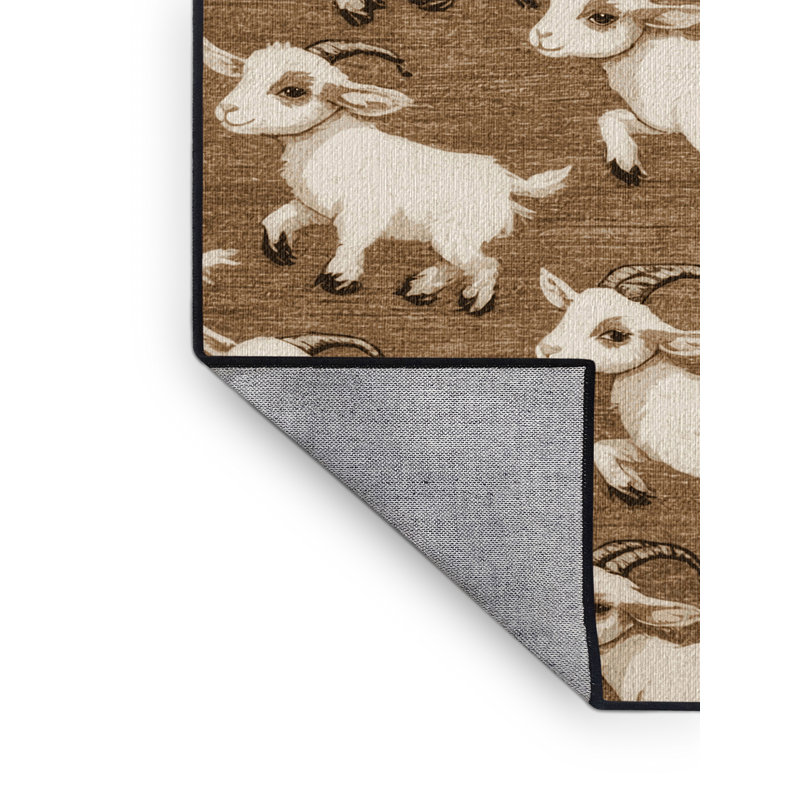  Tapis lavable pour bébé chèvre, Rectangulaire 3 pi x 5 pi