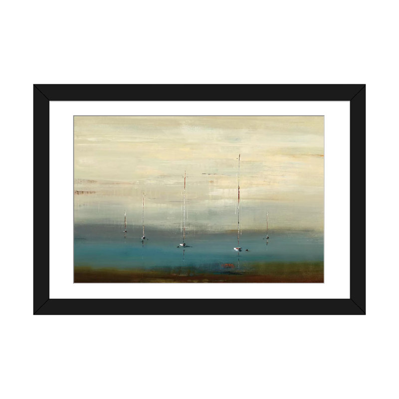 « marining paix », reproduction d’impression sur toile, H 24 po x l 32 po x P 1 po, Papier avec cadre noir, Blanc