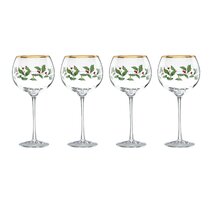 Lenox Holiday Set of 4 Decal Balloon Glasses