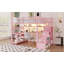 Lit mezzanine double avec escalier et garde-robe, lit mezzanine en métal avec bureau, tablettes de rangement, lumières DEL et station de charge-133273058