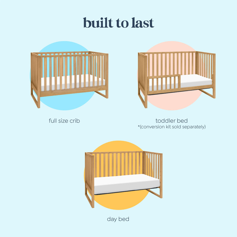 Hunter 3 in 1 Convertible Crib, Honey