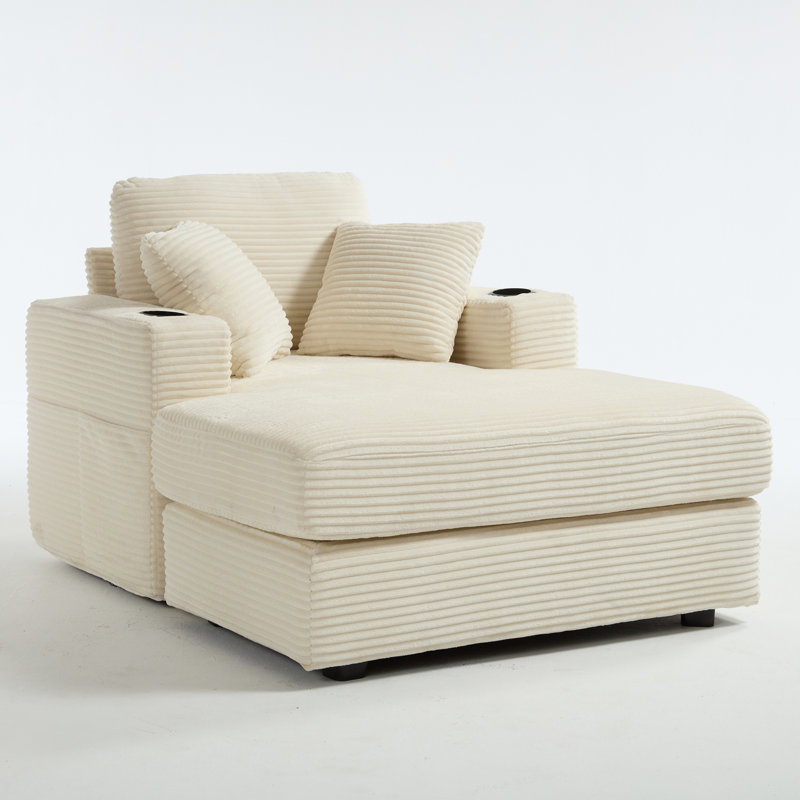 Canapé en velours Corduroy, Beige